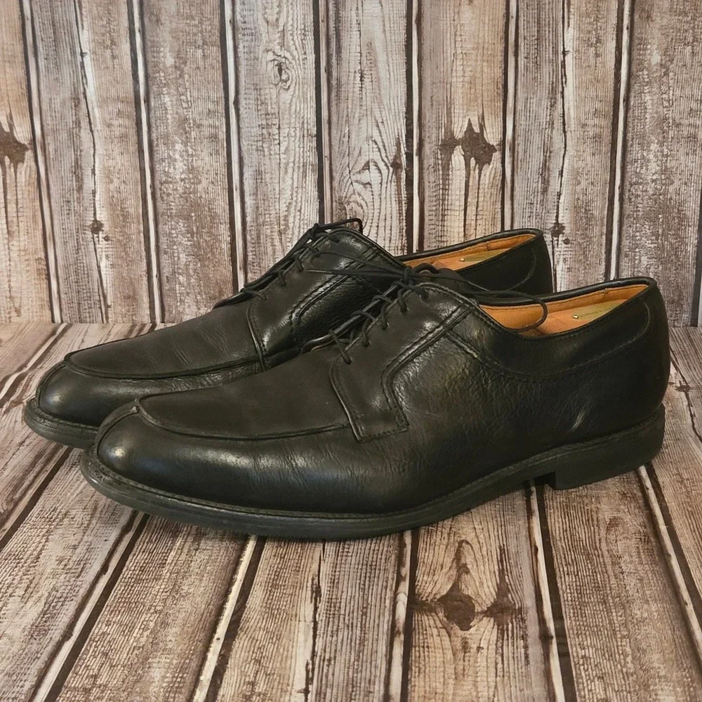 Sz 15 B Mens Allen Edmonds Stockbridge Black Leather Orthtotic Derby Shoes